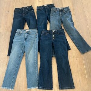 Madewell and J Crew Lot of 5 Women's Jeans